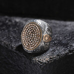 Citrine Stone Silver Ring // Oxidized Silver (9)