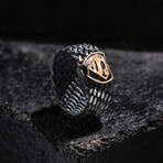 Superman Silver Men's Ring // Oxidized Silver (9)