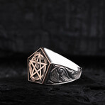 Snake + Star Design Ring // Oxidized Silver (9)
