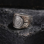 Leon King Silver Ring // Oxidized Silver (9)