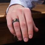Superman Silver Men's Ring // Oxidized Silver (9)