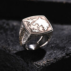 Wolf Design Ring // Oxidized Silver (9)