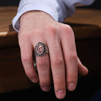 Tulip Design Ring // Oxidized Silver (9)