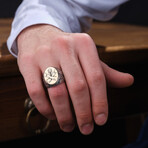 Guitar Design Silver Ring // Oxidized Silver (9)