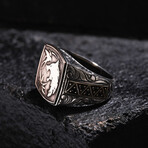 Wolf Design Ring // Oxidized Silver (9)