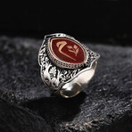 Tulip Design Ring // Oxidized Silver (9)