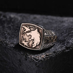 Wolf Design Ring // Oxidized Silver (9)
