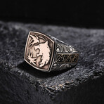 Wolf Design Ring // Oxidized Silver (9)