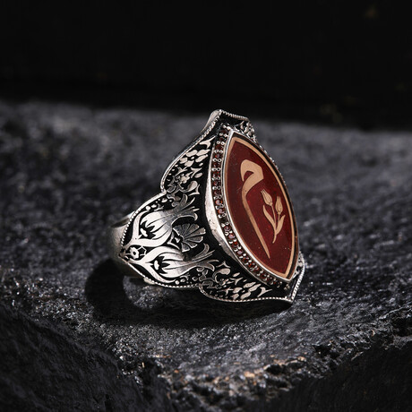 Tulip Design Ring // Oxidized Silver (9)