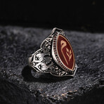 Tulip Design Ring // Oxidized Silver (9)