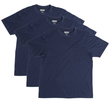 3-Pack Quick Dry Short Sleeve Pocket Tee // Dark Navy (XL)
