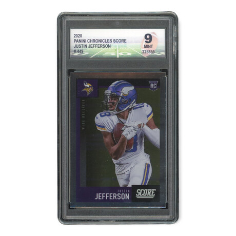 Justin Jefferson // 2020 Panini Chronicles Score // Rookie Card // DGA 9 Mint