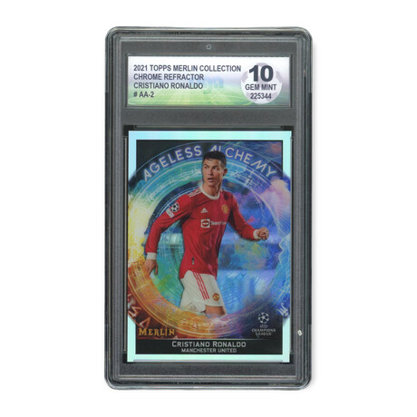 Cristiano Ronaldo // 2021 Topps Merlin Collection Chrome Refractor // DGA 10 Gem Mint