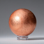 Genuine Polished Solid Copper 1.5" Sphere With Acrylic Display Stand