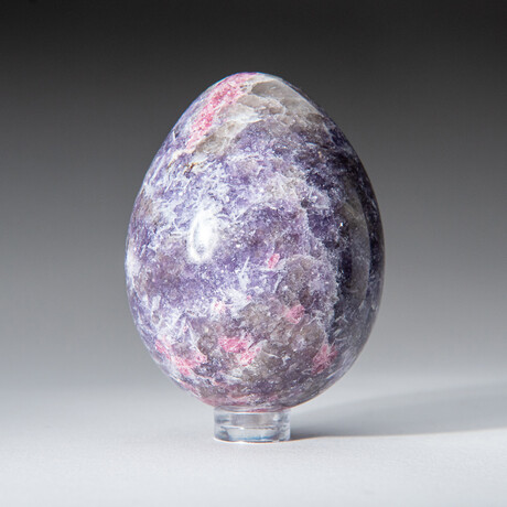 Genuine Polished Lepidolite 2.5" Egg With Acrylic Display Stand