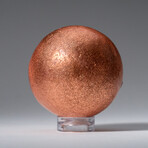 Genuine Polished Solid Copper 1.5" Sphere With Acrylic Display Stand