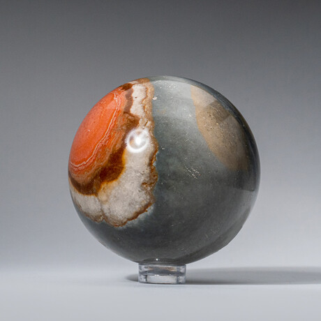 Genuine Polished Polychrome 2.5" Sphere With Acrylic Display Stand