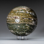 Genuine Polished Ocean Jasper 3.5" Sphere With Acrylic Display Stand