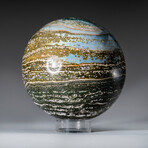 Genuine Polished Ocean Jasper 3.5" Sphere With Acrylic Display Stand