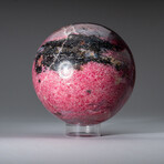 Genuine Polished Imperial Rhodonite 3" Sphere  With Acrylic Display Stand // 2.9lb