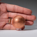 Genuine Polished Solid Copper 1.5" Sphere With Acrylic Display Stand