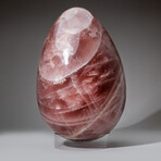 Huge Genuine Polished Rose Quartz Egg With Acrylic Display Stand // 70lb