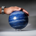 Genuine Polished Lapis Lazuli Sphere With Acrylic Display Stand // 11.1lb