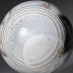 Genuine Polished White Banded Agate sphere With Acrylic Display Stand // 9lb