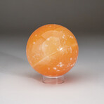 Genuine Natural Orange Selenite Crystal Sphere 2.25" With Acrylic Display Stand