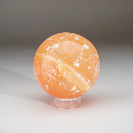 Genuine Natural Orange Selenite Crystal Sphere 2.25" With Acrylic Display Stand