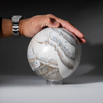 Genuine Polished White Banded Agate sphere With Acrylic Display Stand // 9lb