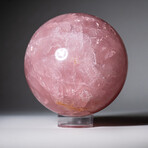 Genuine Polished Rose Quartz 3.25" Sphere With Acrylic Display Stand