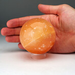 Genuine Natural Orange Selenite Crystal Sphere 2.25" With Acrylic Display Stand