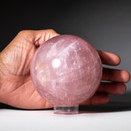 Genuine Polished Rose Quartz 3.25" Sphere With Acrylic Display Stand