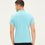 Christopher Collarless Polo // Cyan (Large)