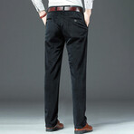 Slit Pocket Corduroy Pants // Black (33WX34L)