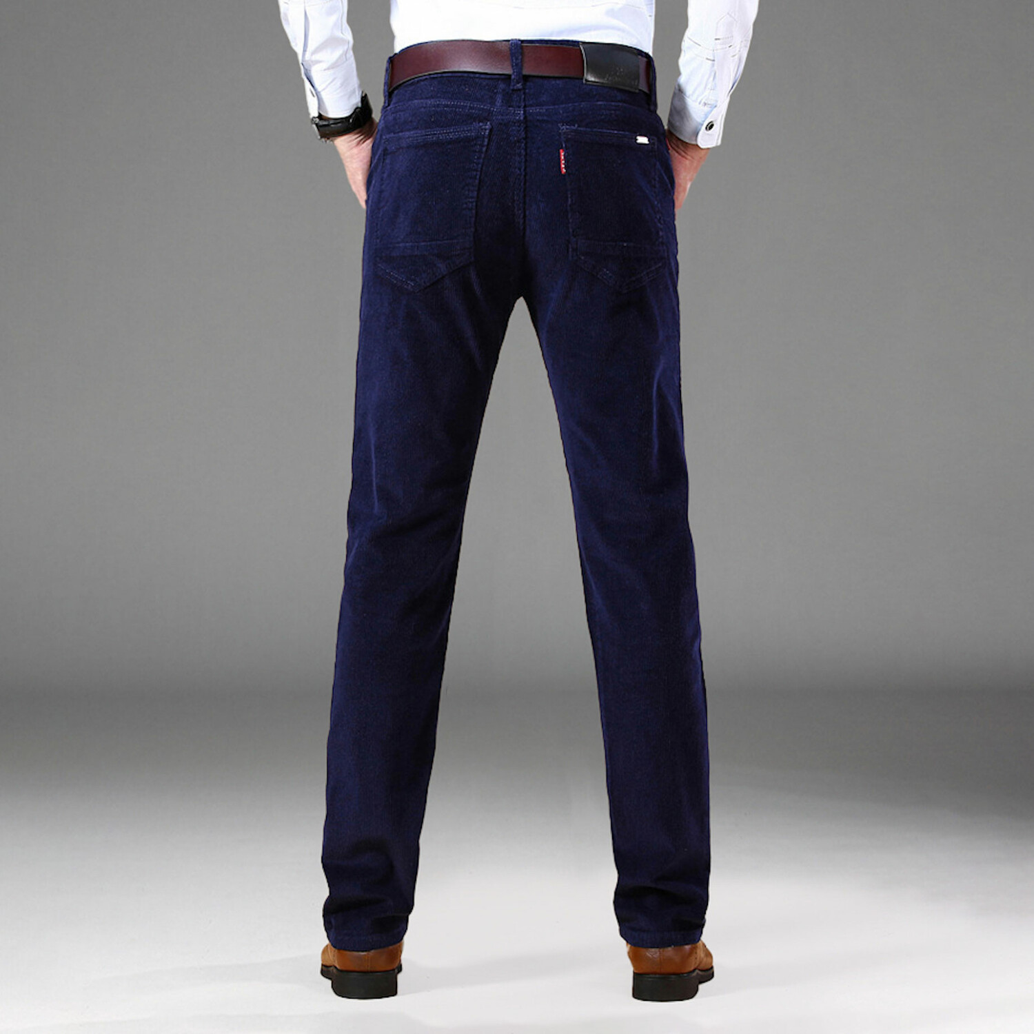 Relaxed Fit Business Casual Corduroy Pants // Blue (40WX34L) - Amedeo ...