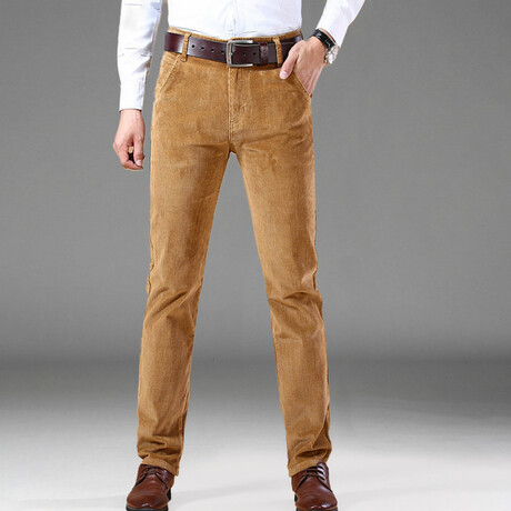 Tailored Fit Casual Corduroy Pants // Tabacco (32WX32L)