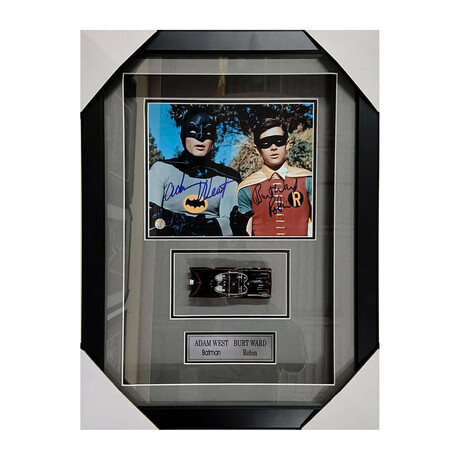 Adam West + Burt Ward // Framed + Autographed Photo w/Batmobile