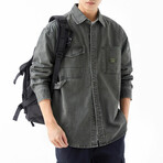 Double Pocket Button Up Jacket // Gray (XS)