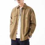 Button Up Shirt Jacket // Khaki // Style 4 (XL)