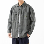 Double Pocket Button Up Jacket // Gray (XS)