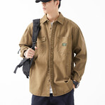 Button Up Shirt Jacket // Khaki // Style 4 (XL)