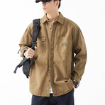 Button Up Shirt Jacket // Khaki // Style 4 (XS)