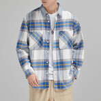 Plaid Button Up Shirt // Blue (L)