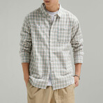 Plaid Button Up Shirt // Gray (M)