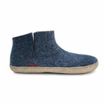 Slipper Boot Natural Rubber Sole  // Navy Blue (Euro: 43)