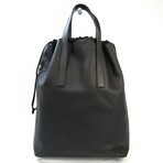 Taiga Leather Bucket Tote Bag // Noir // Pre-Owned