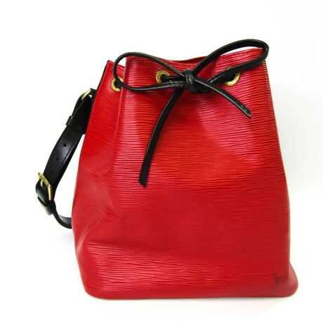 Epi Leather Shoulder Bag // Red + Black // Pre-Owned