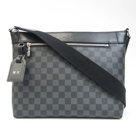 Damier Leather Shoulder Bag // Damier Graphite // Pre-Owned